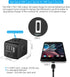 Universal Travel Power Adapter with High Speed 2.4A USB, 3.0A Type-C, Worldwide AC Outlet Plugs, Black