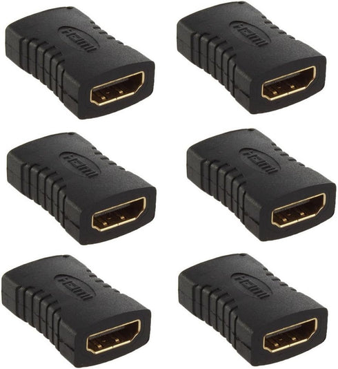 HDMI Female to HDMI Female Coupler Connector Pack, 6pcs Adapter Extender F/F High Speed