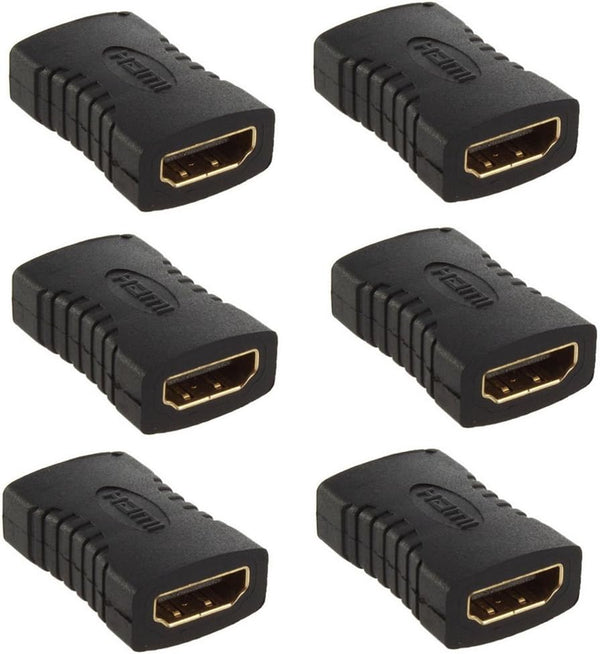 HDMI Female to HDMI Female Coupler Connector Pack, 6pcs Adapter Extender F/F High Speed