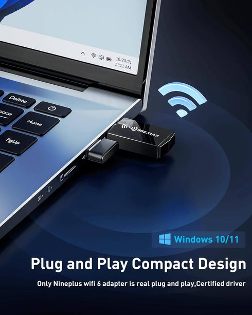 USB WiFi Adapter for Desktop PC, AX1800 WiFi 6 Adapter, 5GHz 2.4GHz USB 3.0 Wireless Network Adapter for Desktop