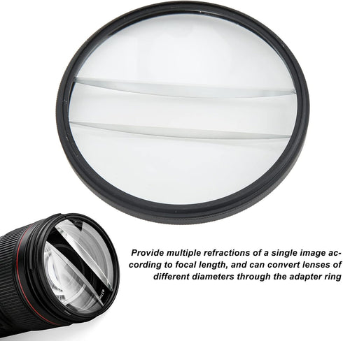 Lens Filter Kit Camera Special Effects, Double Glass Split Diopter Filter, Foreground Blur Photography SLR Accessory