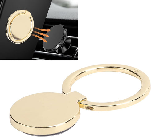 Phone Ring Holder, Mobile Finger Ring Grip, 360 Adjustable Metal Holder for Magnetic Car Mount, Gold