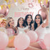 Large Rose Gold Balloons Birthday Decorations Banner Backdrop Theme Poster for Women Girls Party Supplies Decor