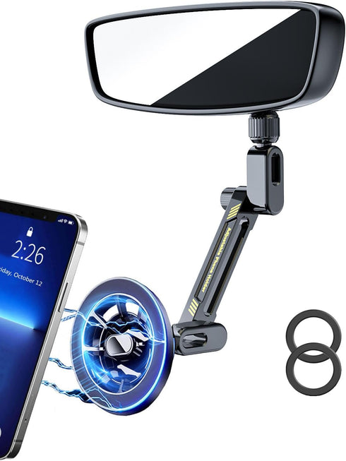 Okyfree Magnetic Phone Holder for Car, Rear View Mirror Phone Holder Car Mount