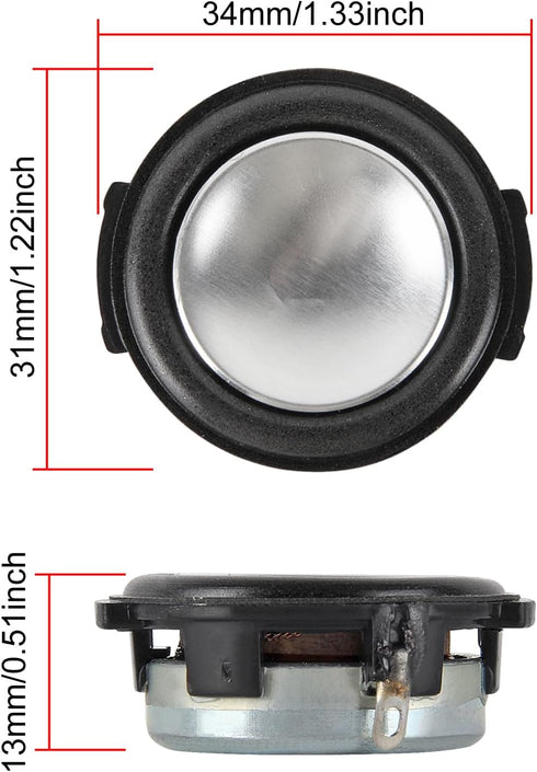 ACEIRMC 4pcs 8Ohm 3W (8Ohm 3W) Full Range Audio Speaker Replacement Stereo Loudspeaker Repair Magnet Electronic Speaker