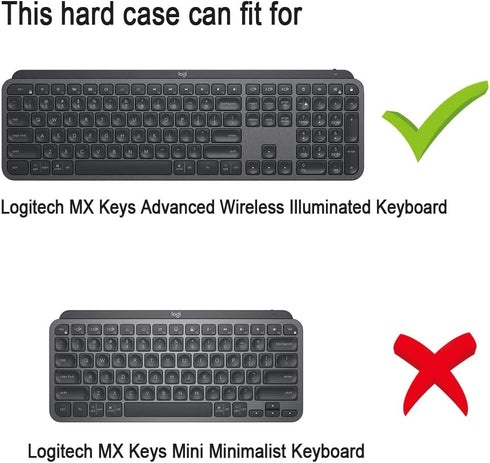 RAIACE Hard Storage Case for Logitech MX Keys S/MX Keys Advanced Wireless Keyboard (Case Only) - Black