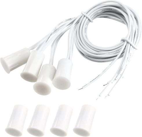 uxcell 4pcs N.O. Recessed Wired Security Window Door Contact Sensor Alarm Magnetic Reed Switch White RC-33