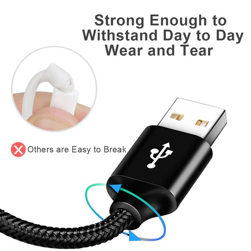 COSOOS 4 Short USB Type C Cables (9in/23cm) - Nylon Braided Fast Charge & Sync for Samsung Galaxy, Google Pixel, LG.