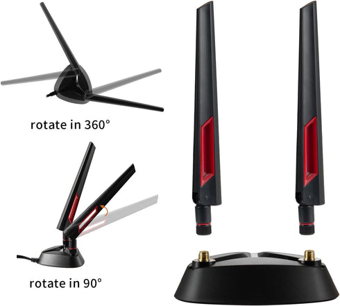 eifagur 6 6E 2.4GHz/5GHz/6E WiFi Tri-Band Magnetic Base Antenna for PC Desktop Computer Motherboard WiFi Router