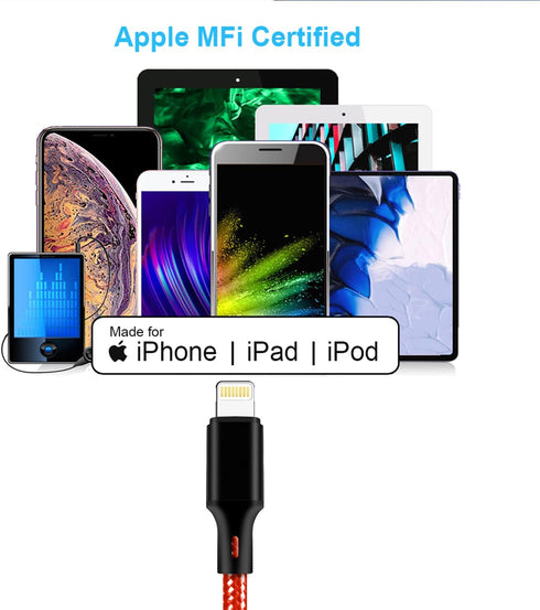 cugunu USB C to Lightning Cable 5 Pack 3/3/6/6/10FT, Apple MFi Certified Power Delivery Fast Charging Cord Compatible
