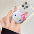 Kawaii Kitty Expanding Phone Grip, Cute Collapsible Mount Holder for Girls Women, Finger Snap Pop Grip Compatible with