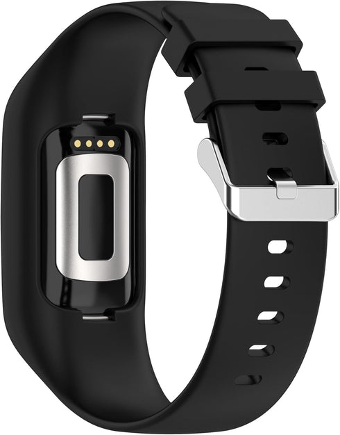 Silicone Sport Band Compatible with Fitbit Charge 6/Charge 5, Soft Silicone Strap with Shatter-Resistant Protective Case