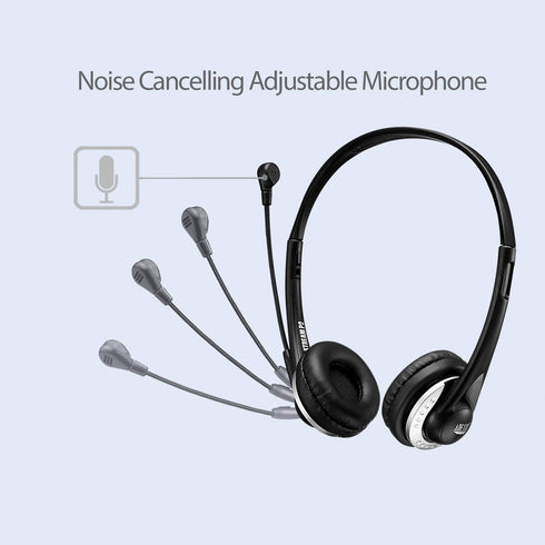Adesso Xtream P2 USB Wired Multimedia Headset with Noise-Canceling Microphone, Binaural Over The Head, Black