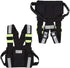 Radio Chest Harness Rig Holster Pack, Front Pouches Zipper Bag with Green Reflective Strips for Walkie Talkies