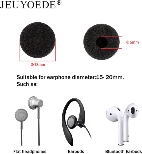Foam Replacement Ear Sponge Covers for Headphone, 18mm (10pcs)