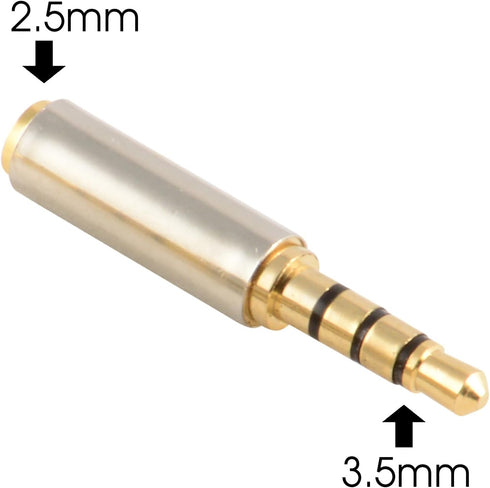 JacobsParts Gold Plated 3.5mm Male to 2.5mm Female Stereo Audio Headphone Jack Adapter Converter