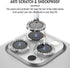 Suoman 3-Pack iPhone 12 Pro Max Camera Lens Protector, 9H Tempered Glass, Metal Frosted Cover, Diamonds-Silver