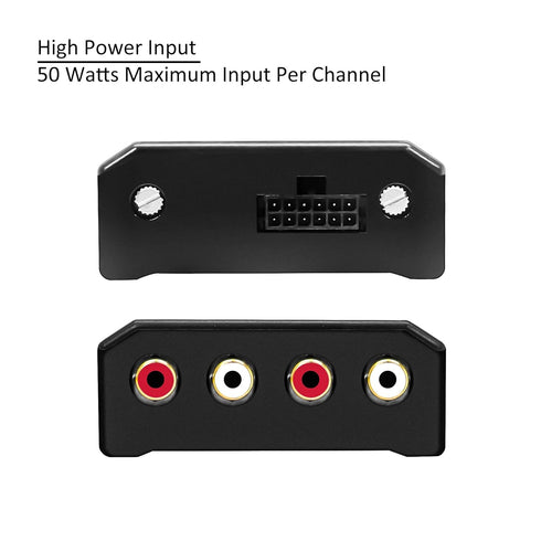 Recoil LOC4 Four Channel Speaker Cable to RCA Adjustable Line Output Converter with Remote Turn On