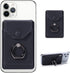 Ring Stand - Slim Leather Wallet Stick on Wallet for Cell Phone, Credit Card RFID Blocking Sleeve Black
