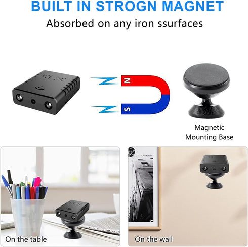 Smallest HD 1080P Spy Camera Detector, Wireless Home Security Nanny Cam, Indoor/Outdoor with Night Vision & Motion