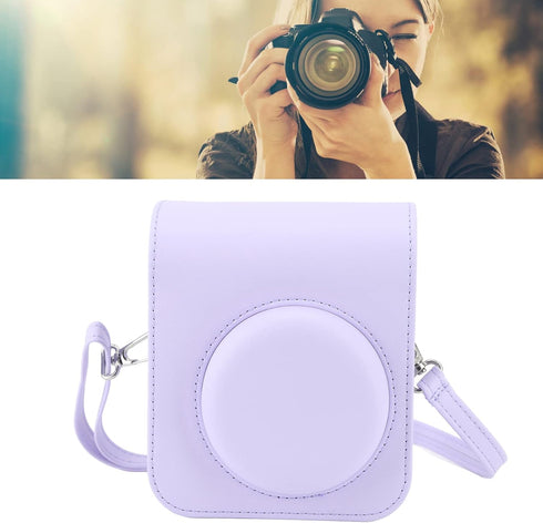 Instant Camera Case, PU Mini Protective for Fujifilm Instax Mini 12 Camera, Portable Travel Carrying with Adjustable