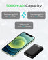 Vida IT Compact Power Bank Portable Charger for Samsung Galaxy S22 S21 S10 S7 Edge, 5000mAh