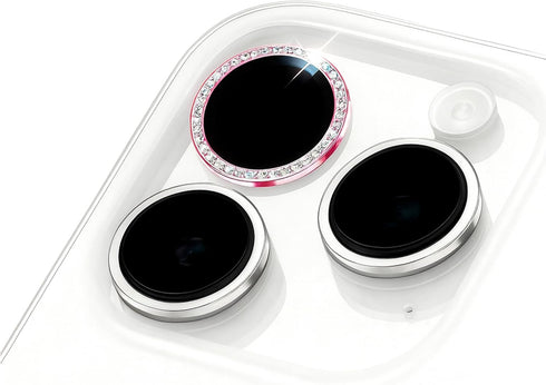EBQOSK 1 Pack Camera Lens Protector for Iphone 16/16 Plus, Pink Bling Diamond