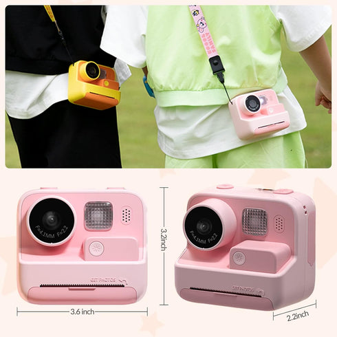 Mafiti Kids Camera Instant Print, 48MP Digital Selfie 1080P Video Camera with 32G TF Card for Girls Boys