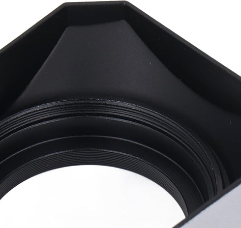 40.5mm Lens Hood for Mirrorless Camera Silver Retro Square Lens Shade Compatible with DSLR and Mirrorless Lenses