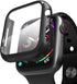 pzoz Compatible Apple Watch Series SE2/6/5/4/SE 40mm Case with Screen Protector, Slim Guard Matte Hard Cover
