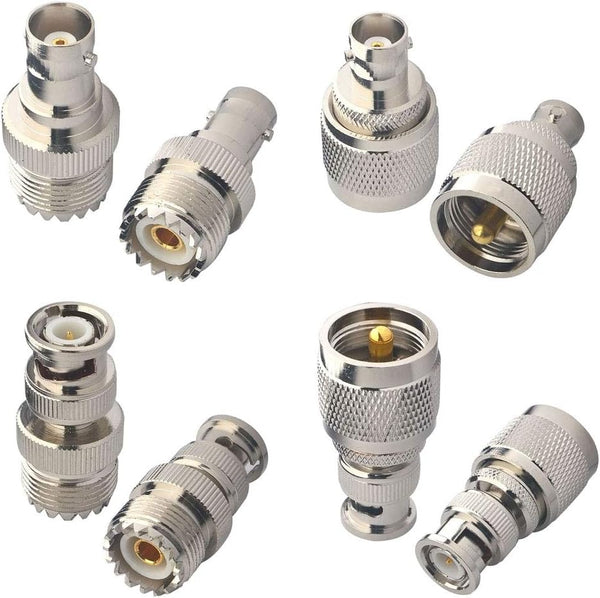 BNC to UHF 4 Type 8 PCS RF Connector Kit, Coaxial BNC Male Female to UHF Male Female Adapter for Antennas