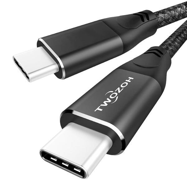 Twozoh USB C to USB C 3.2 Gen 2 Cable 10FT, 20Gbps Data Transfer, 100W PD Fast Charging, 4K Video Output (Black)