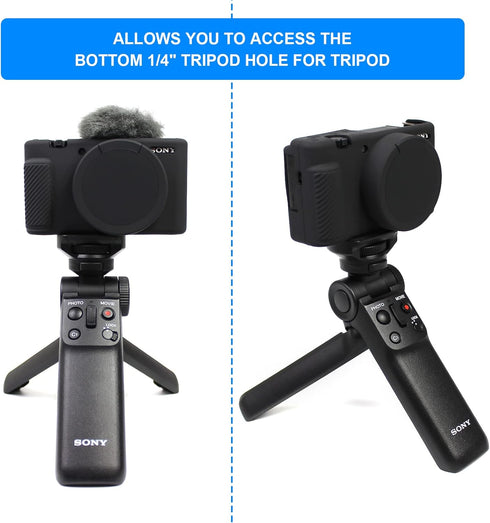 Camera Case for Sony ZV-1 ZV1 Vlog Camera, Soft Silicone Protective Cover with Removable Lens Cover