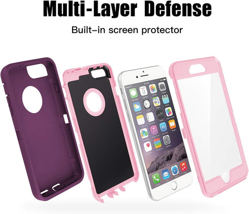 AICase Heavy Duty Case for iPhone 6/6S Plus - Built-in Screen Protector, Rugged Shockproof Cover