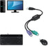 Perixx PERIPRO-401 PS2 to USB Adapter for Keyboard and Mouse - Built-in USB Controller - Black by Perixx