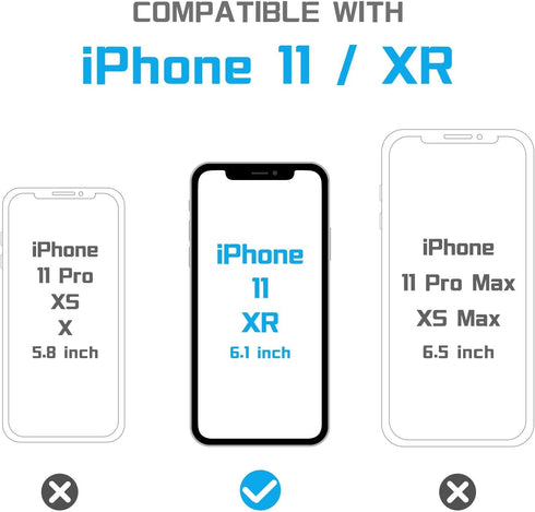 MANTO Screen Protector Compatible with iPhone 11 and iPhone XR 6.1 Inch Full Coverage Tempered Glass Film, 3D Touch, Anti Fingerprint, 3 Pack