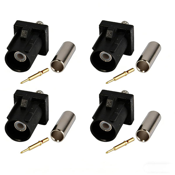keisnoaja 4PCS Fakra SMB A Male Straight RF Coaxial Adapter, FAKRA A Male