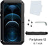 Marrkey for iPhone 12 Case, Full Body Protective Cover Heavy Duty Shockproof Tough Armor Aluminum Alloy Case for Apple