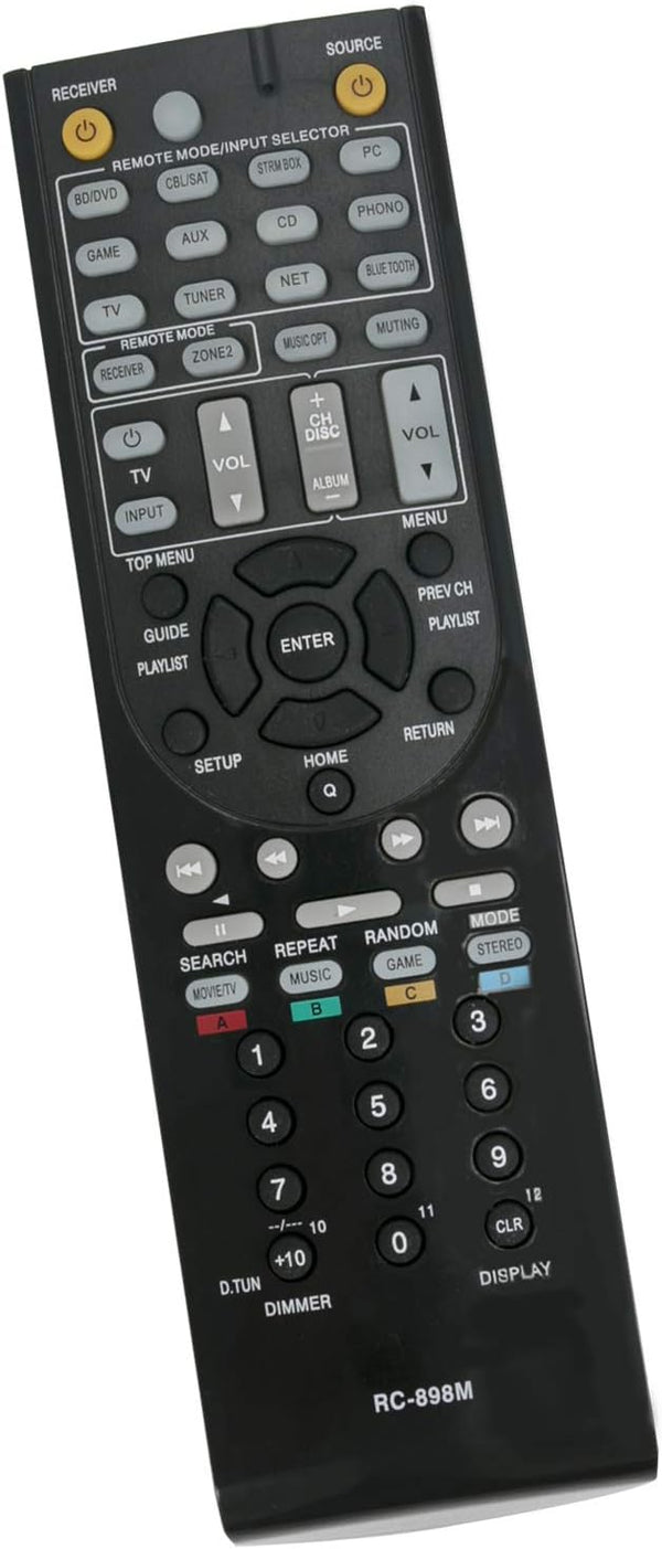 New RC-898M Remote Compatible with Onkyo AV Receiver TX-NR646 TX-NR747 TX-NR545
