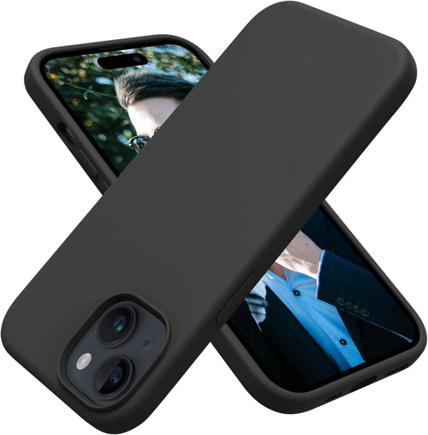 iPhone 15 Case by OTOFLY, Slim Shockproof Silicone, 6.1 inch, Black - Compatible & Stylish Protection.