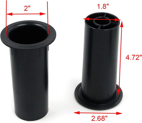 Geesatis 4 pcs Speaker Port Tubes 4.72" x 2" ABS Speaker Box Bass Air Port, Black