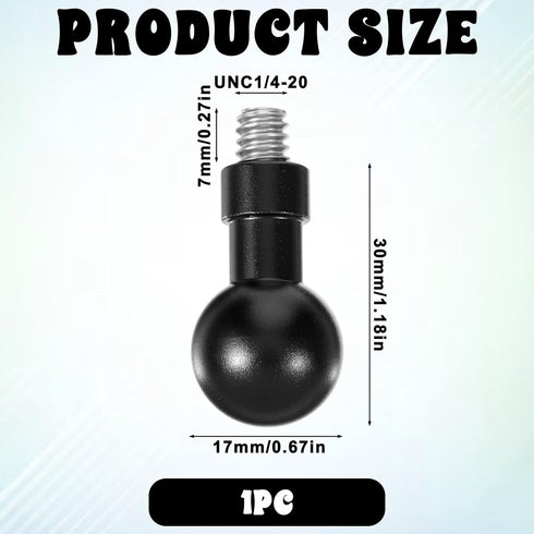 SynHHergyx 17mm Aluminum Alloy Ball Mount Adapter Ball Mount for Action Camera & Camcorder Compatible with Mounts B