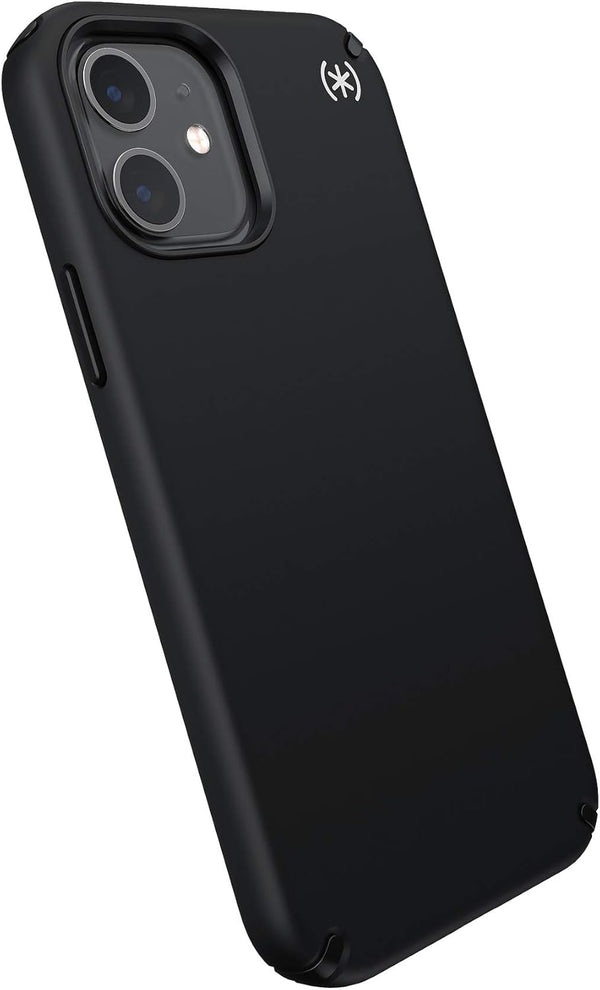 Speck iPhone 12 Case - Drop Protection, Scratch Resistant, Slim Design, Compatible Wireless Charging - Black, White