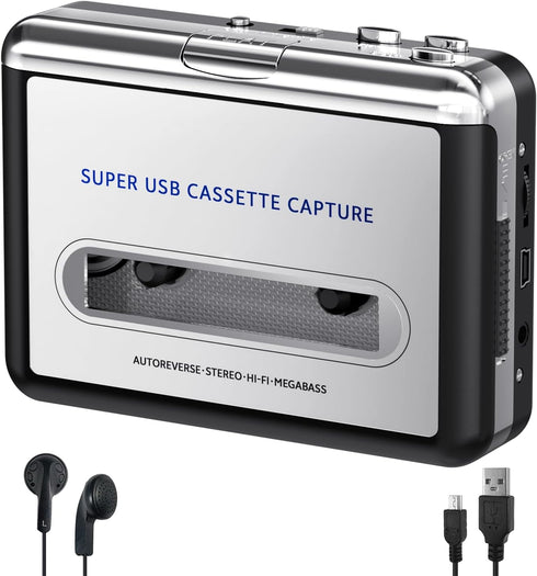 Personal Cassette Player, Convert Tape to MP3 Digital, Walkmaner Portable Tape Recorder