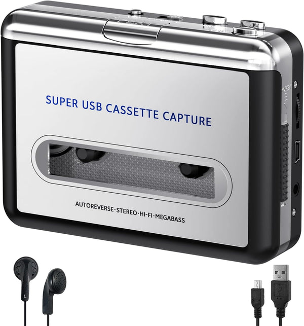 Personal Cassette Player, Convert Tape to MP3 Digital, Walkmaner Portable Tape Recorder