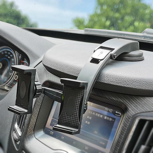 Dual Car Phone Mount, Adjustable Phone Holder for Car Dashboard, Compatible with 3.5 to 6.8 inch Smartphones