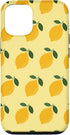 Hand Drawn Digital Art Cute Summer Lemon Fruit Pattern Citrus Case for iPhone 12/12 Pro