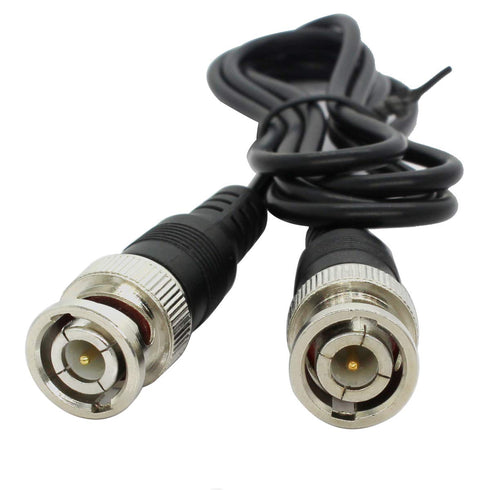 6-Pack 1m 3.3ft ANVISION Black BNC Male to BNC Male Jumper Cable with Black Connector for CCTV DVR to TV System
