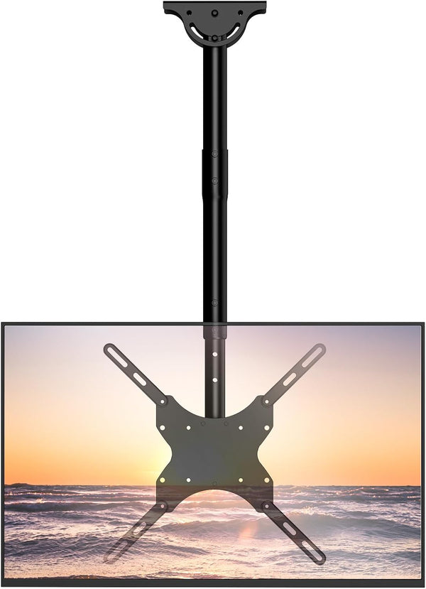 WALI TV Ceiling Mount Adjustable Bracket for 26 to 65 Inch Displays, Up to 110 Lbs, Mounting Holes 400x400mm