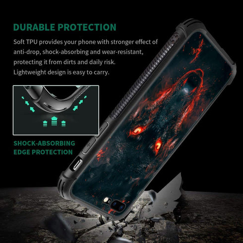 CARLOCA iPhone SE 2022 Case, Black Red Eyes Wolf, Anti-Scratch Soft TPU Shockproof Unique Protective Cover